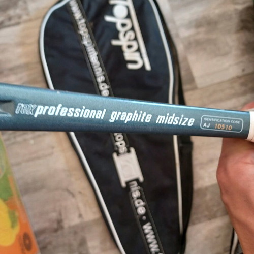 Rex Professional Tennis Racket with Case used, 100% graphite