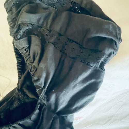 For Love & Lemons black dress with puff sleeves and lace like new