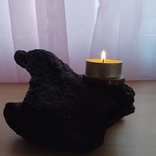 Handmade driftwood candlestick for tealight candle