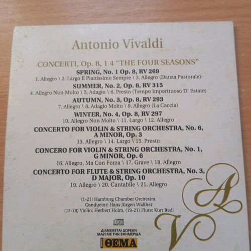 Antonio Vivaldi The Four Seasons CD used, classical music