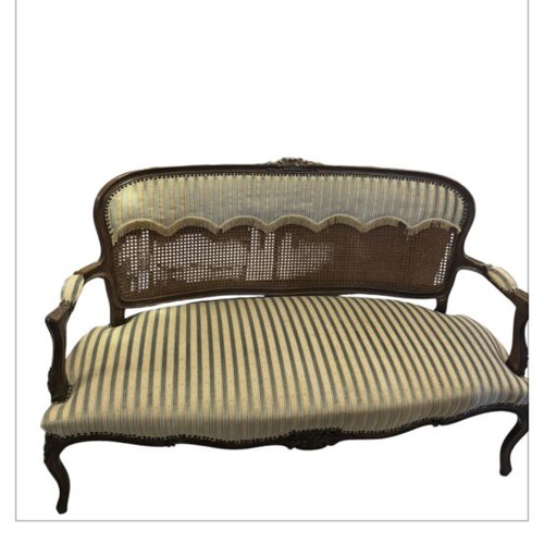 Prewar sofa with rattan used, 140 cm length
