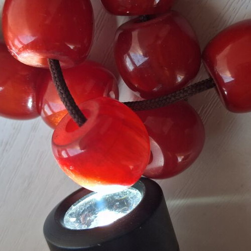 Bakelite masticha worry beads with grain pattern