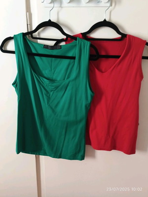 Lycra tops used, red and green, size L