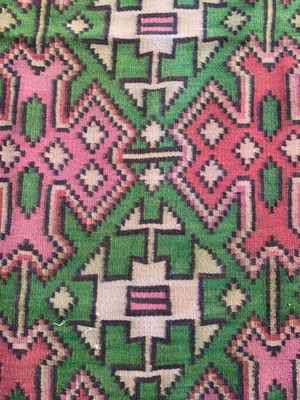 Handmade printed woven rug like new 3.30 x 1.50