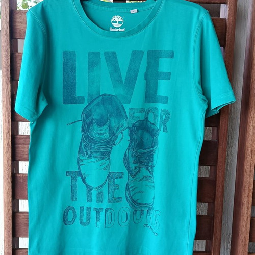 Timberland T-shirt Live For The Outdoors like new, size 14/162, teal