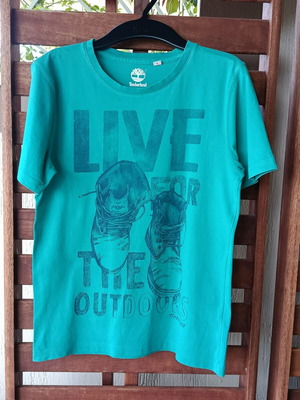 Timberland T-shirt Live For The Outdoors like new, size 14/162, teal