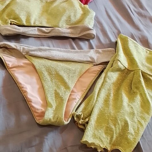 Sugarfree swimwear set 3 pieces like new, size S, metallic fibers