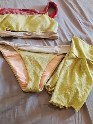 Sugarfree swimwear set 3 pieces like new, size S, metallic fibers
