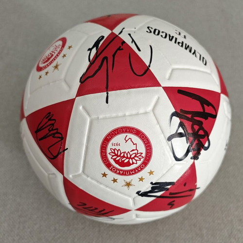 Olympiacos Football Signed Ball 2024-2025 Season with Display Case