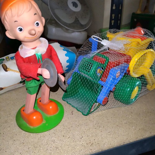 Old toys new from store warehouse, vintage collection
