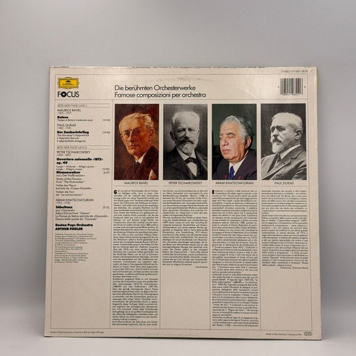 Bolero vinyl record used with Der Zauberlehrling and Säbeltanz