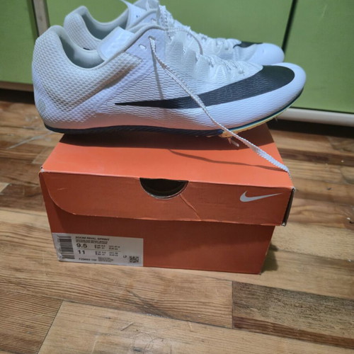 Nike Rival Sprint Spikes like new, white and green, includes bag and tools