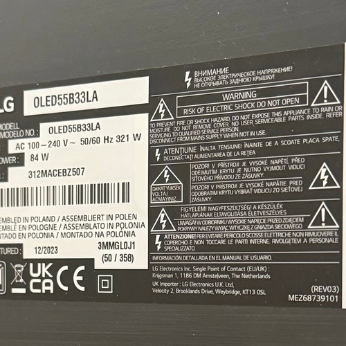 LG OLED55B33LA 55" UHD OLED Smart TV like new