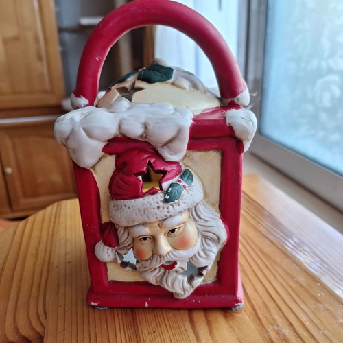 Christmas ceramic candle holder like new