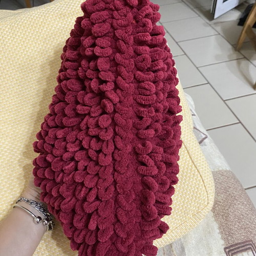 Handmade puffy bag, 18cm opening