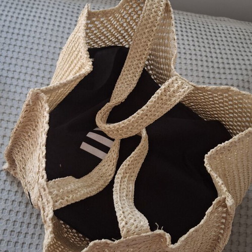 Sephora straw shoulder bag new, beige