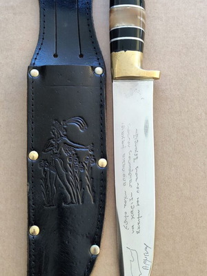 Cretan knife new with horn, bone and bronze handle
