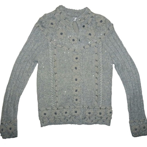 Moschino Cheap and Chic Embellished Cardigan like new, gray, size M