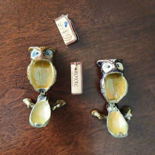 Collectible animal jewelry box set of 5 with mirror, new