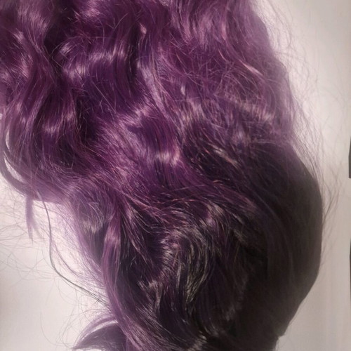 Purple Wavy Wig with Bangs New