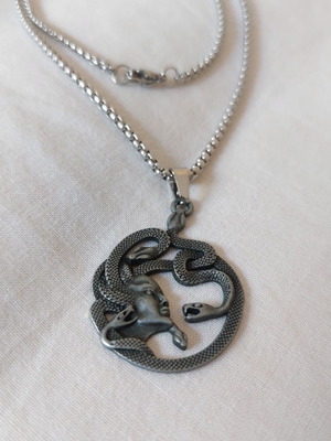 Medusa necklace with snakes, dark mythology