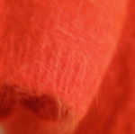 Knitted short-sleeve blouse 70% angora like new, orange, size S