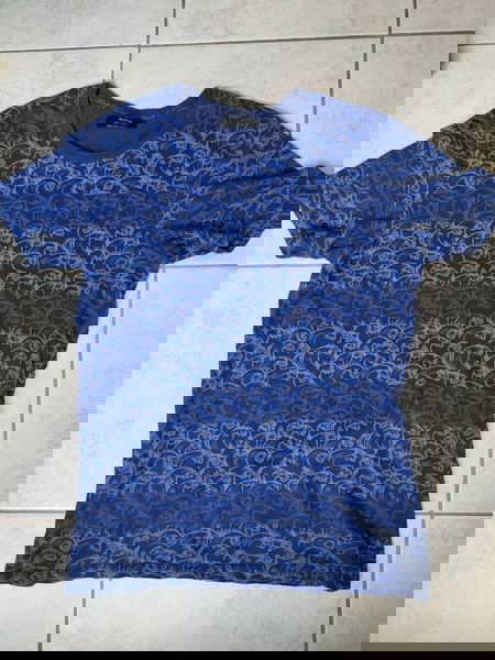 Ανδρικό T-shirt μπλε με κύματα