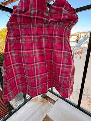 Women's sleeveless blouse like new, pink checkered, size S/M