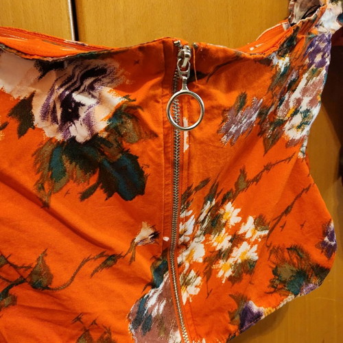 Floral H&M T-shirt used, slim fit, multicolor
