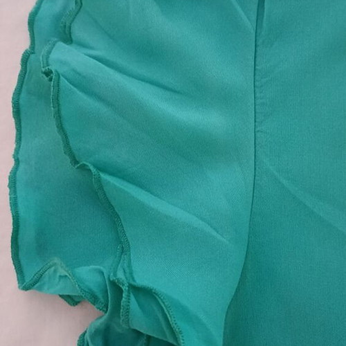 Paranoia shirt S like new, turquoise, airy with double ruffle sleeves