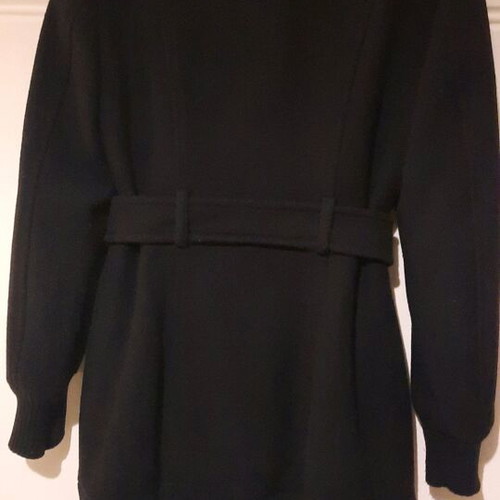 Classic Black Women's Coat United Colors of Benetton Used With Belt