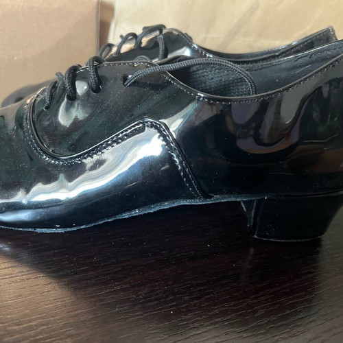 Latin dance shoes for boys size 36 like new, black patent, 2cm heel