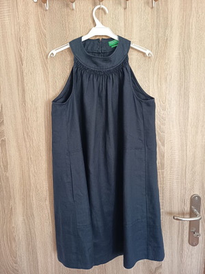 Benetton linen dress size XS black like new