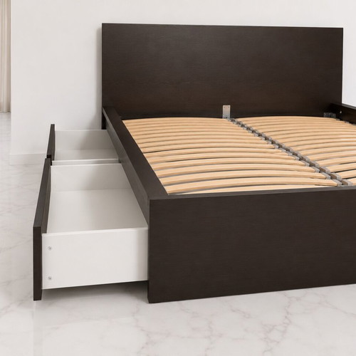 IKEA MALM double bed like new with storage, 180x200 cm