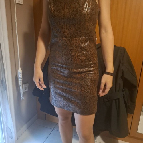Mini leather dress Mango like new, brown, size M