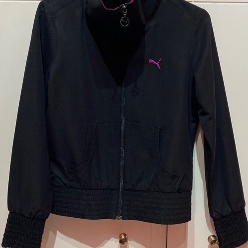 Puma athletic waterproof jacket used, black pink XS