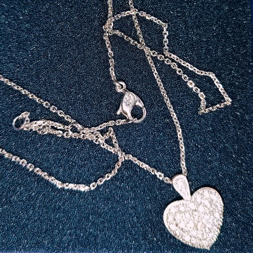 925 Jewelry Handmade Heart new, silver with zirconia and Swarovski chain