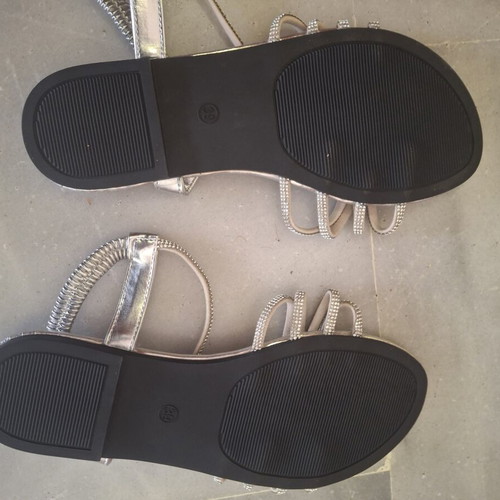 Shein silver sandals with rhinestones new