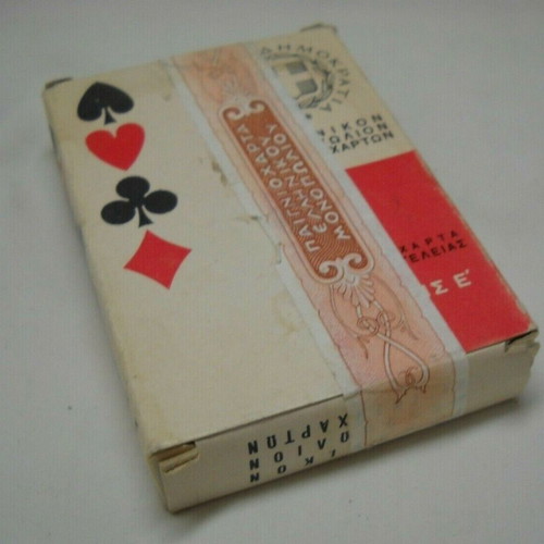 Vintage Greek Monopoly playing cards with 54 cards, new, sealed