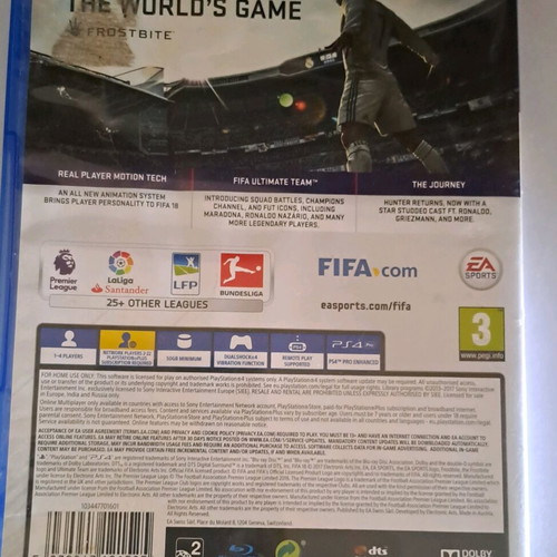 Fifa 18 PS4 used with minor scratches on the disc
