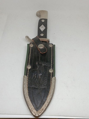 Scout knife used, Solingen 60-70s with leather sheath