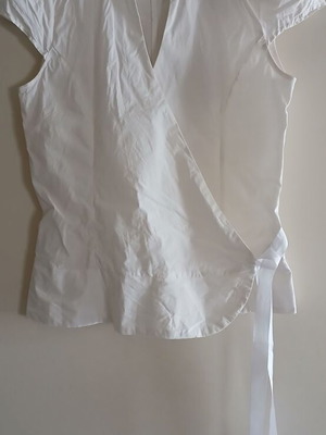 Sweet Rebel white wrap blouse, women's L