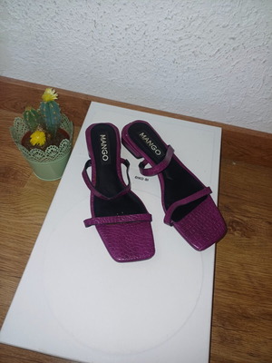 Mango strappy flat sandals, purple, size 37
