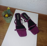 Mango strappy flat sandals, purple, size 37