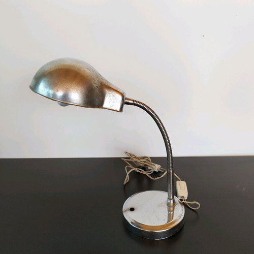 Silver-plated desk lamp used from the 1960s