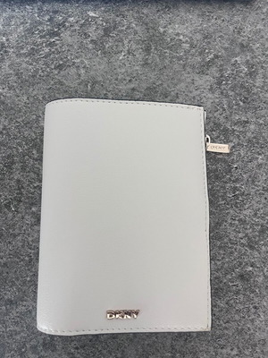 DKNY white leather passport holder, brand new