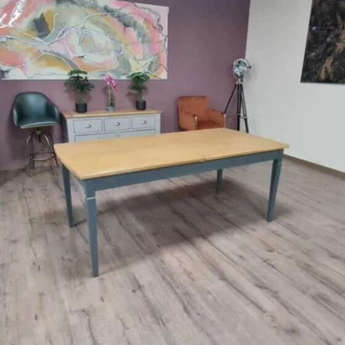 Wooden dining table new with gray legs