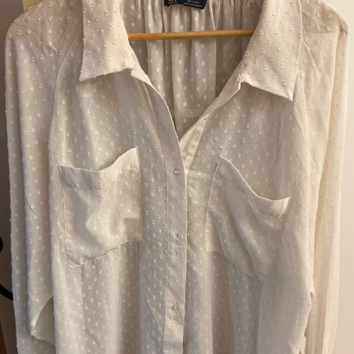 Zara White Transparent Shirt like new, size XL