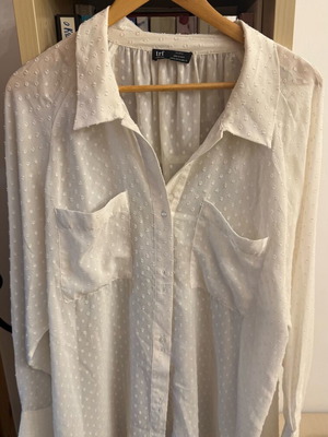Zara White Transparent Shirt like new, size XL