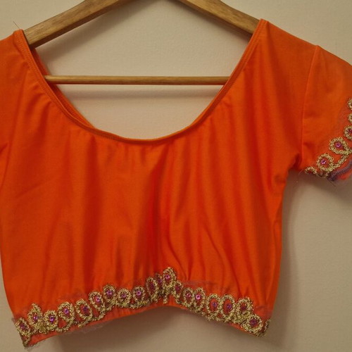 Top blouse like new, size small, orange and purple